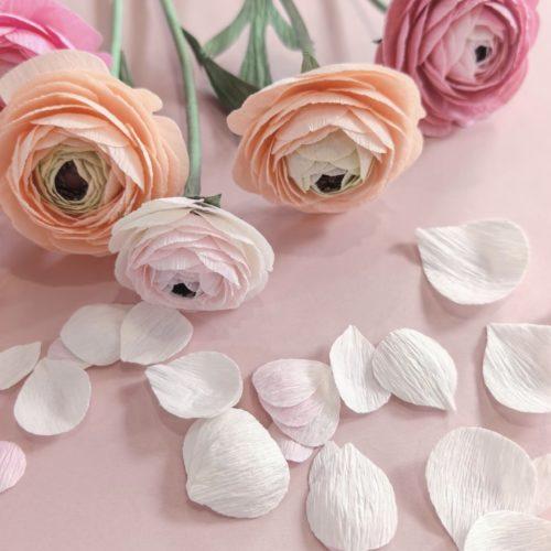 Atelier renoncule en papier à Bruxelles – création d'une fleur en volume